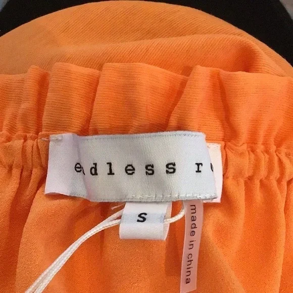 Endless Rose Off the Shoulder Flounced Mini dress. Orange Size small NWT - Picture 5 of 6